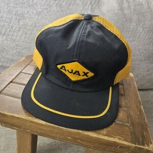 Vintage Ajax Black and Yellow Trucker Hat